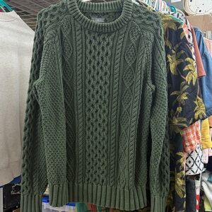 LL Bean Signature green cotton sweater